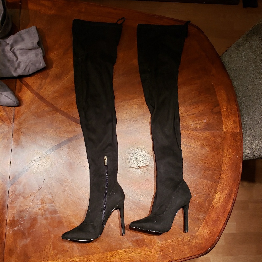 Forever 21 black faux suede over the knee boots